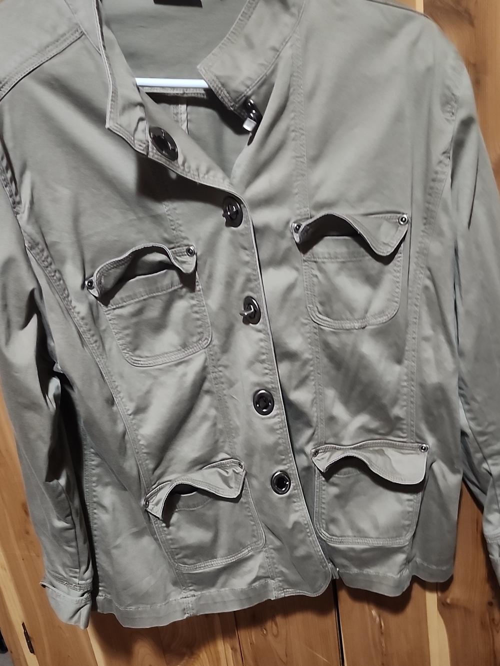 Chico's TanUtility Button-Front Jacket
